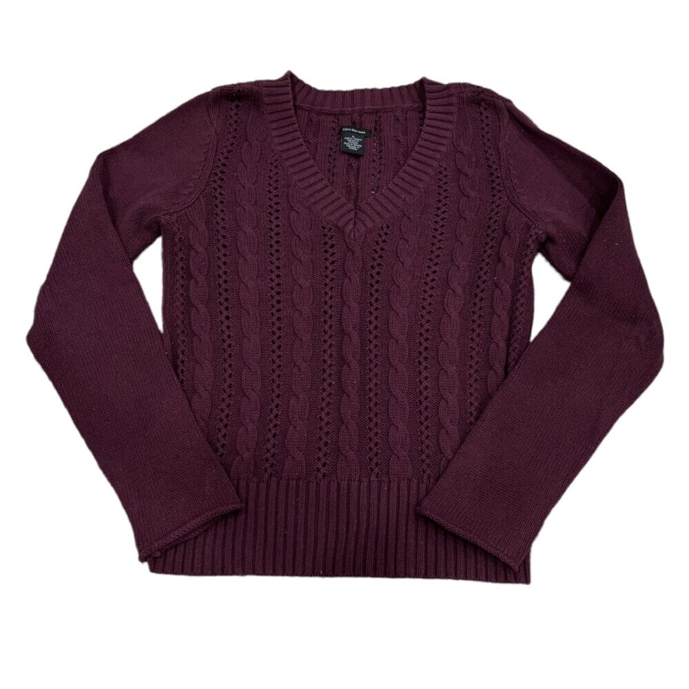 Calvin Klein V-Neck Sweater - Rich Burgundy